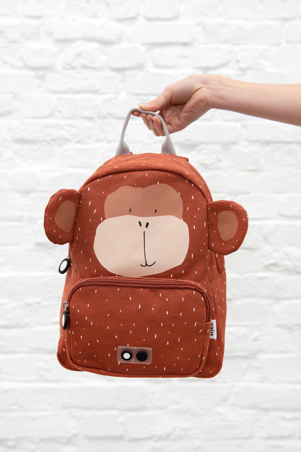 Mr. Monkey Backpack by Trixie - Brown - Waterproof - Ages 2+ - 23 x 31 x 10 cm