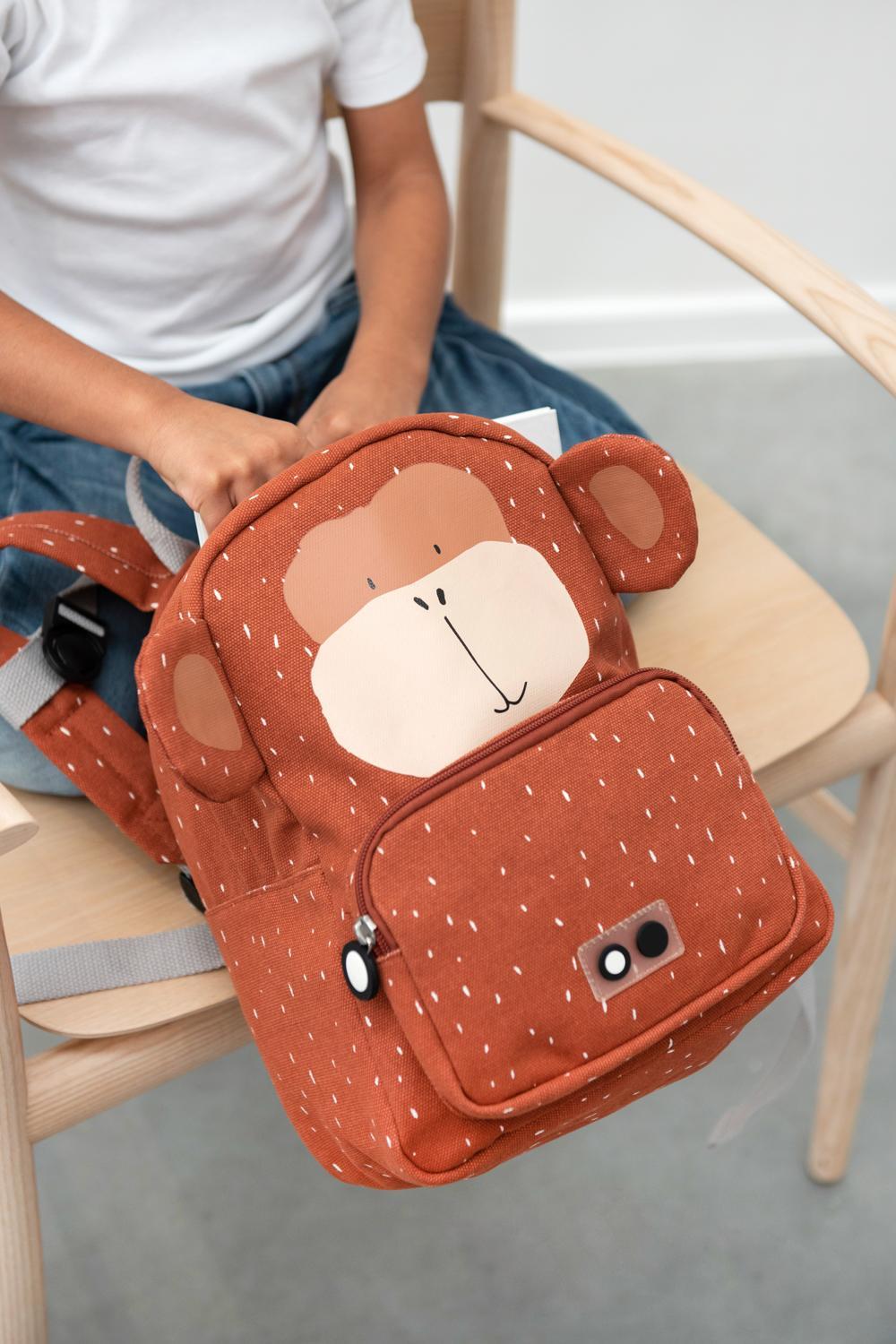 Mr. Monkey Backpack by Trixie - Brown - Waterproof - Ages 2+ - 23 x 31 x 10 cm