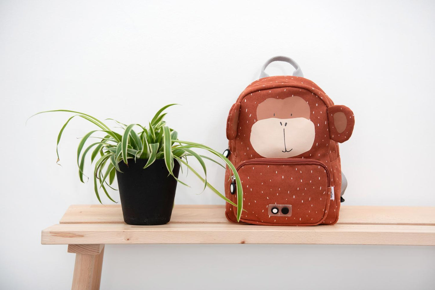 Mr. Monkey Backpack by Trixie - Brown - Waterproof - Ages 2+ - 23 x 31 x 10 cm