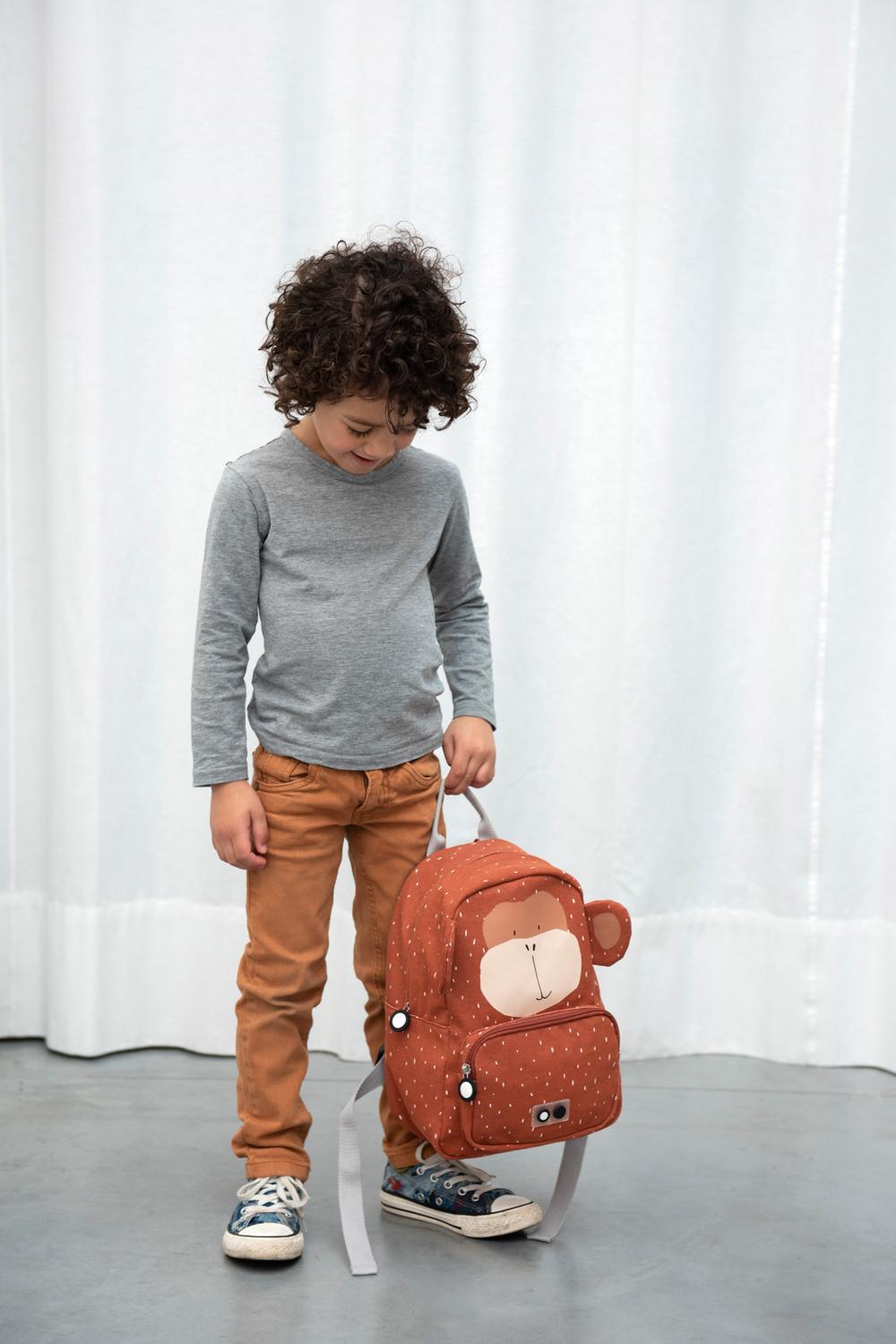 Mr. Monkey Backpack by Trixie - Brown - Waterproof - Ages 2+ - 23 x 31 x 10 cm