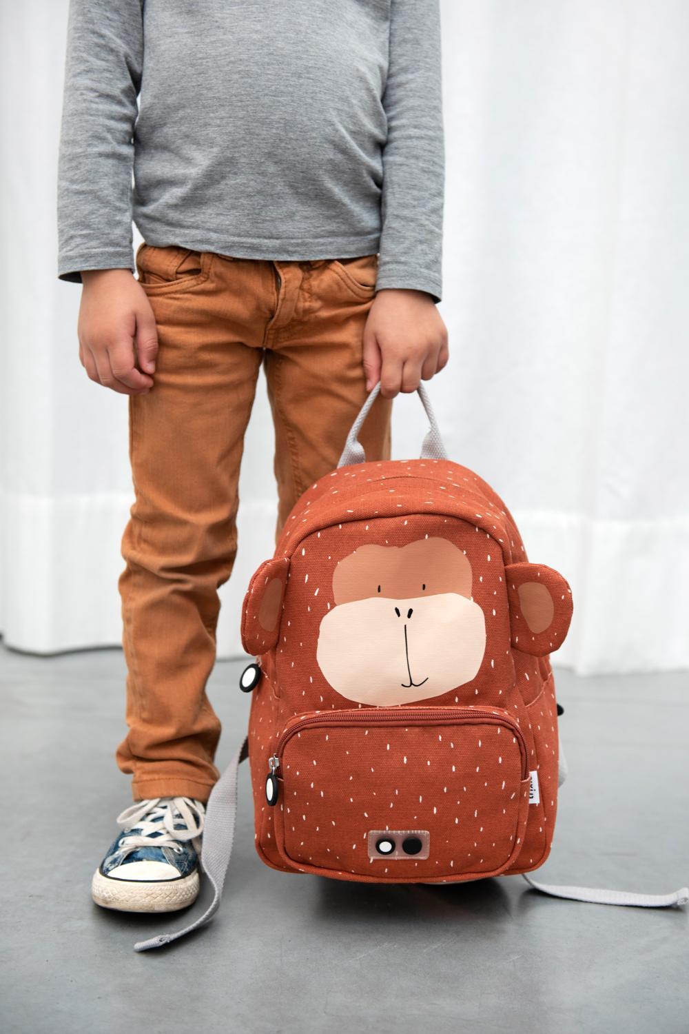 Mr. Monkey Backpack by Trixie - Brown - Waterproof - Ages 2+ - 23 x 31 x 10 cm