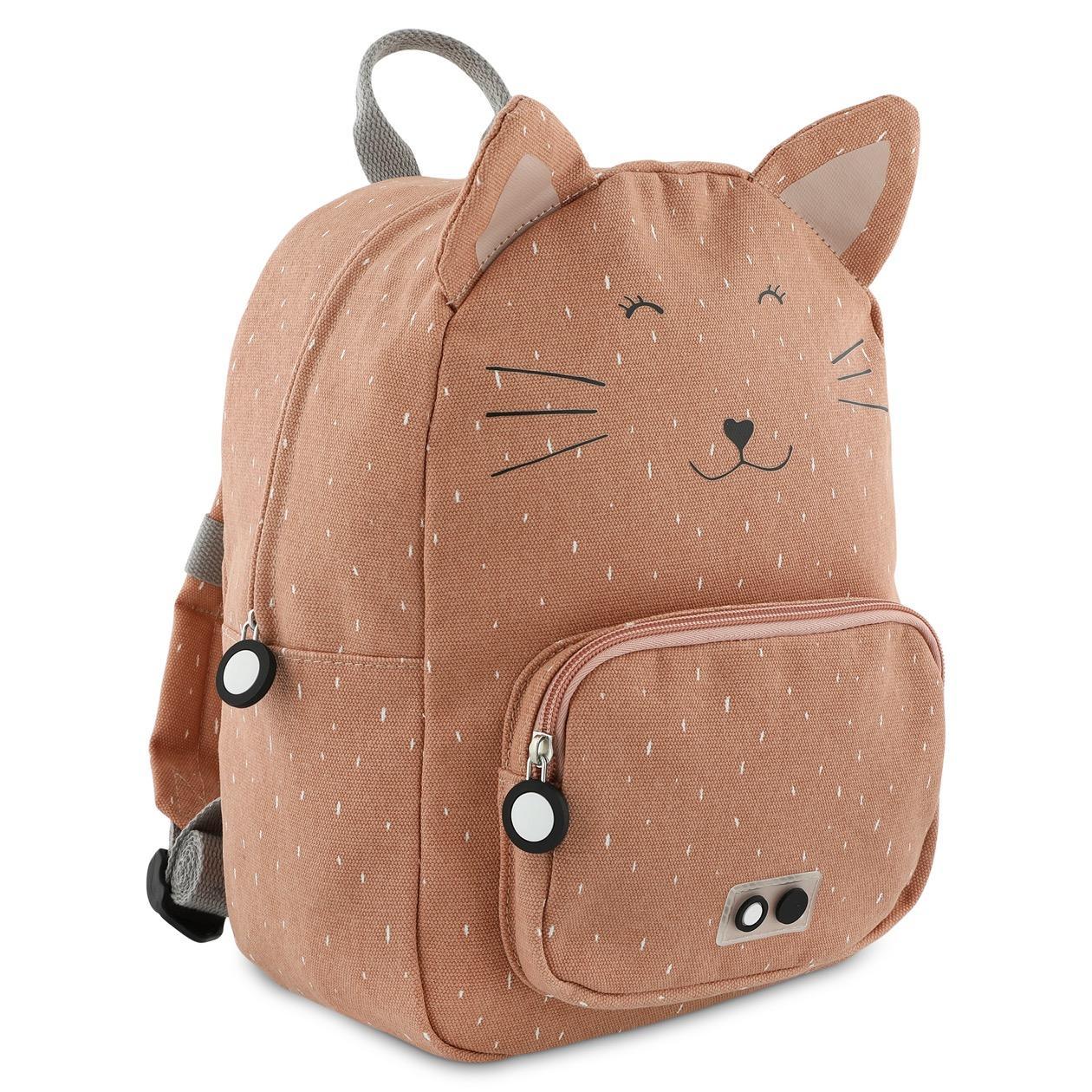 Mrs. Cat Trixie Backpack for Kids - 23 x 31 x 10 cm - Ages 2+ - Cotton/Polyester/Cotton/Acrylic - Pink/Blue Pattern