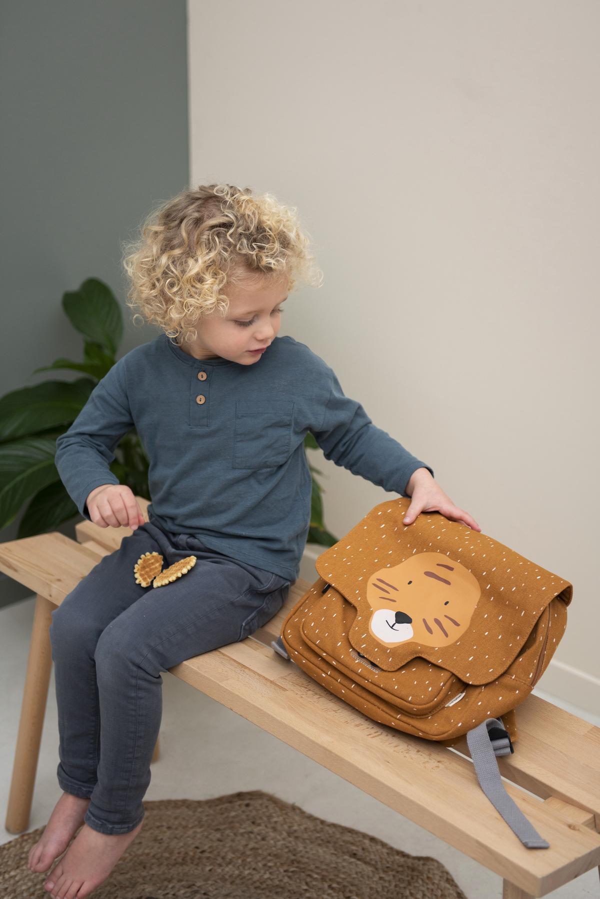 Trixie Mr. Tiger Kids Backpack - Padded Straps, Name Tag, Spacious Pocket