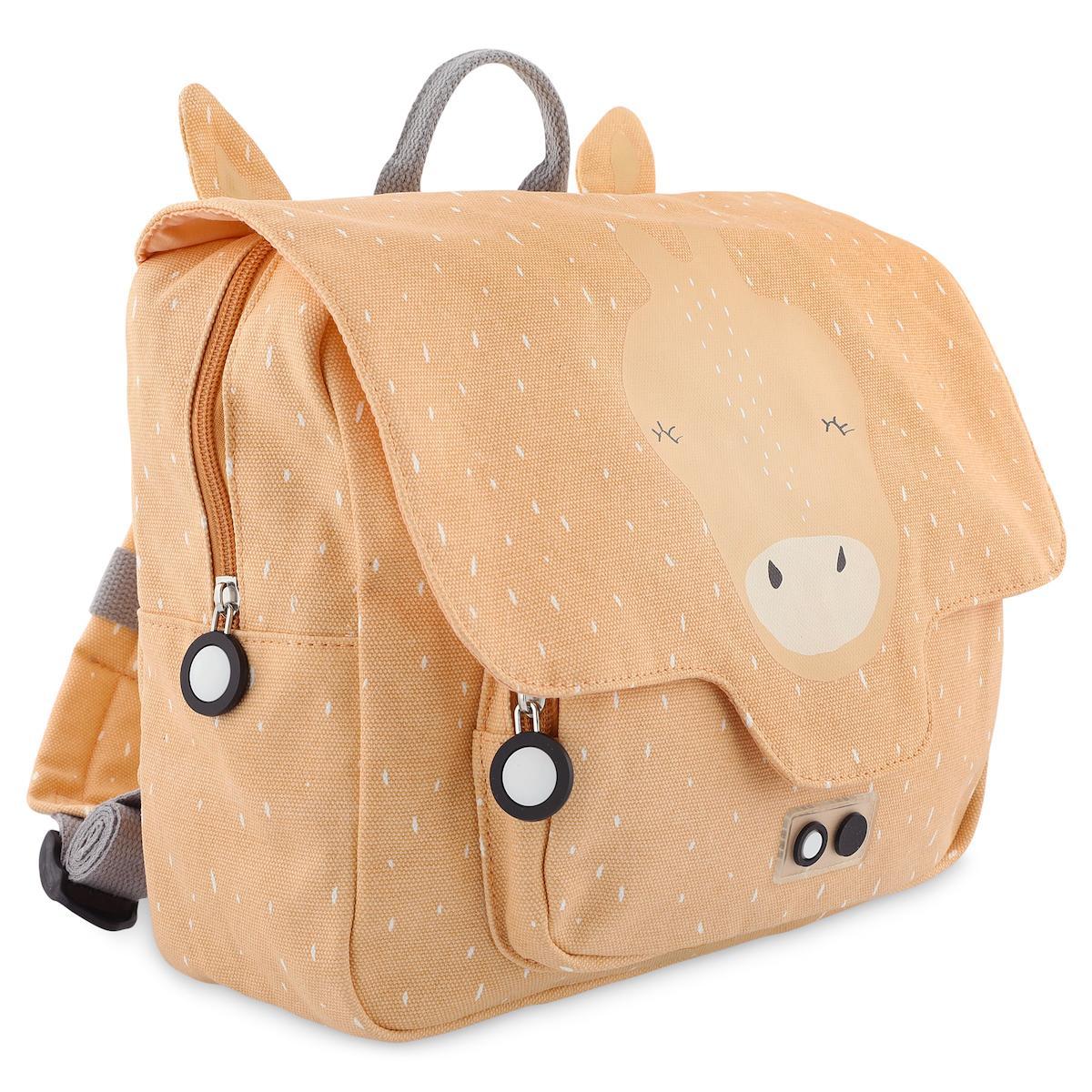 Mrs. Giraffe Kindergarten Backpack by Trixie - Adjustable Straps, Name Tag, Waterproof Coating