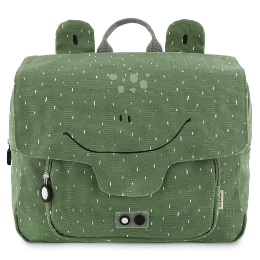 Mr. Frog Kindergarten Backpack by Trixie - Cotton and Recycled Plastic - Deep Colors and Modern Prints - 31.5 x 11.5 x 25.5 cm