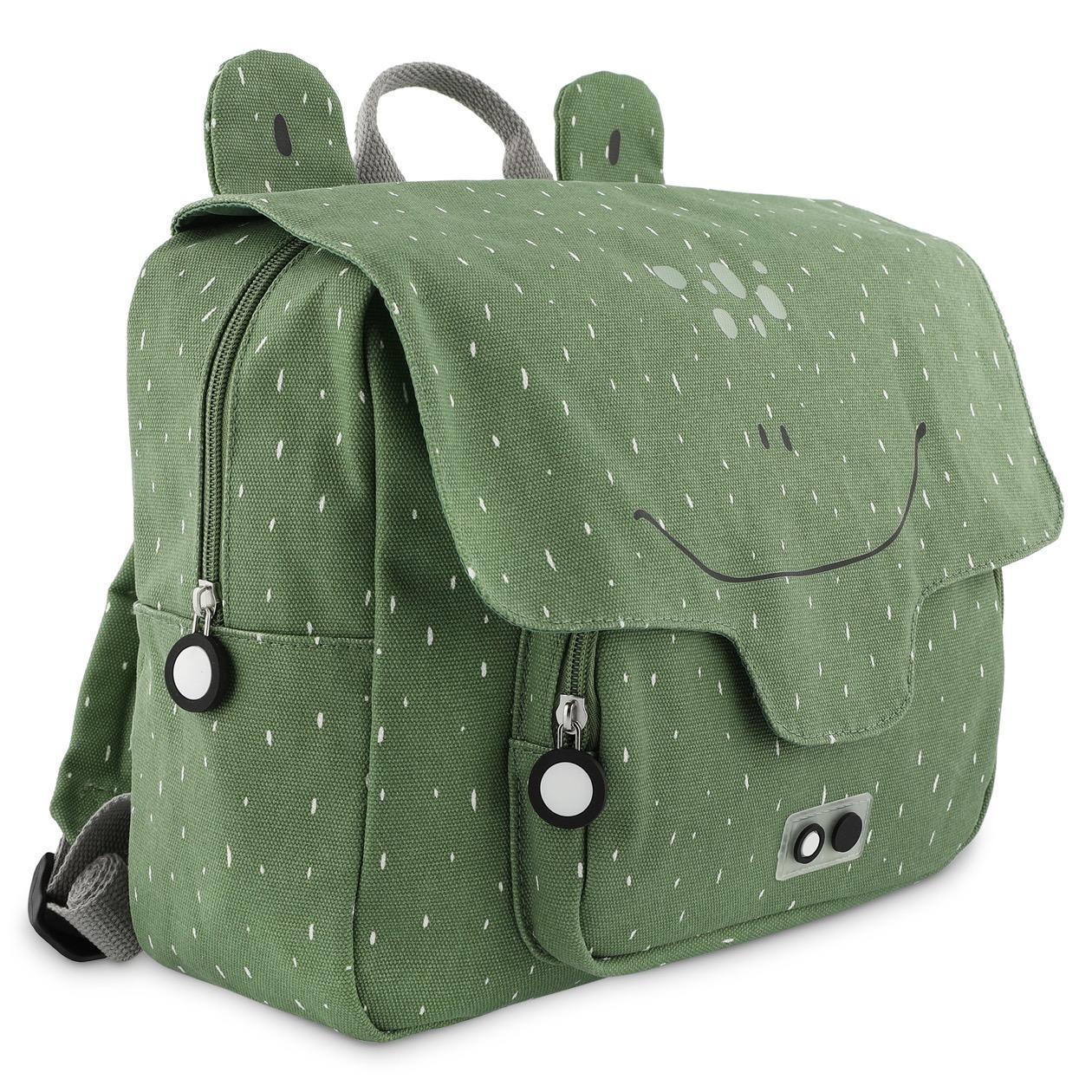 Mr. Frog Kindergarten Backpack by Trixie - Cotton and Recycled Plastic - Deep Colors and Modern Prints - 31.5 x 11.5 x 25.5 cm