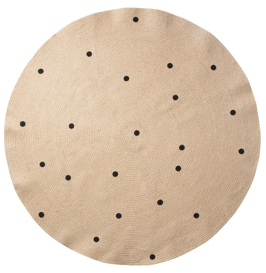 grand tapis en jute 'black dots'