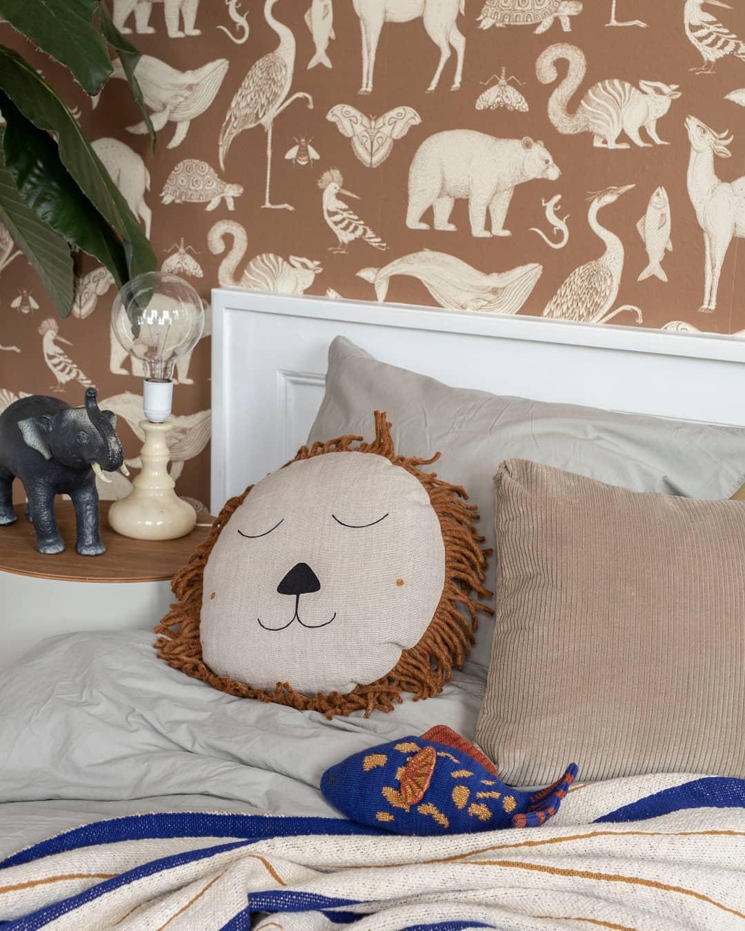 Coussin Safari lion - naturel