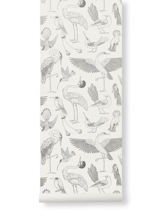 Papier peint Katie Scott - Oiseaux Off-white