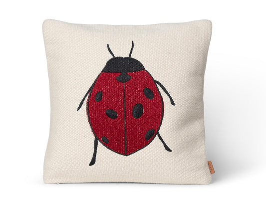 Coussin brodé Forêt - Coccinelle