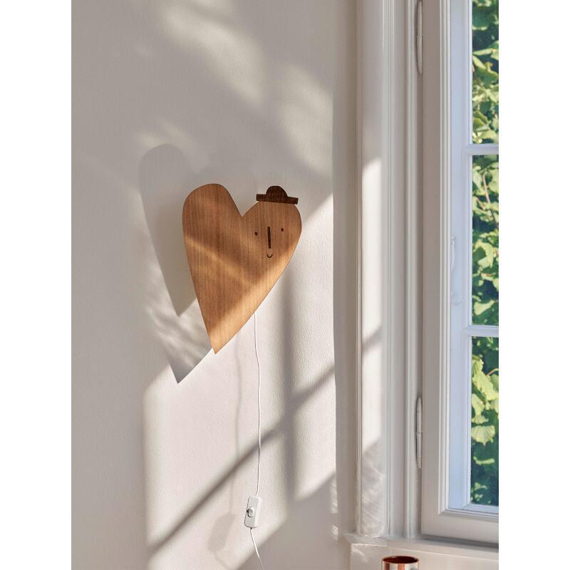 Heart Lamp - Oiled Oak