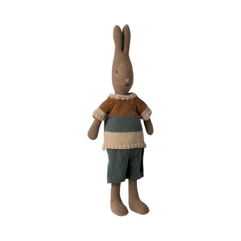 Poupée lapin taille 2 marron avec chemise et short - Maileg