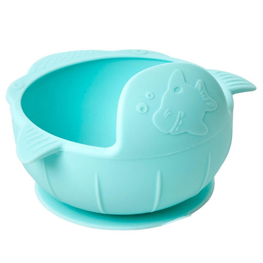 Bol en silicone Requin - bleu