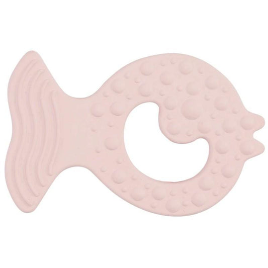 Hochet de dentition en caoutchouc naturel Poisson rose - Heveaplanet