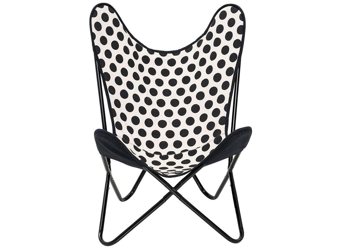 Chaise papillon - Noire à pois