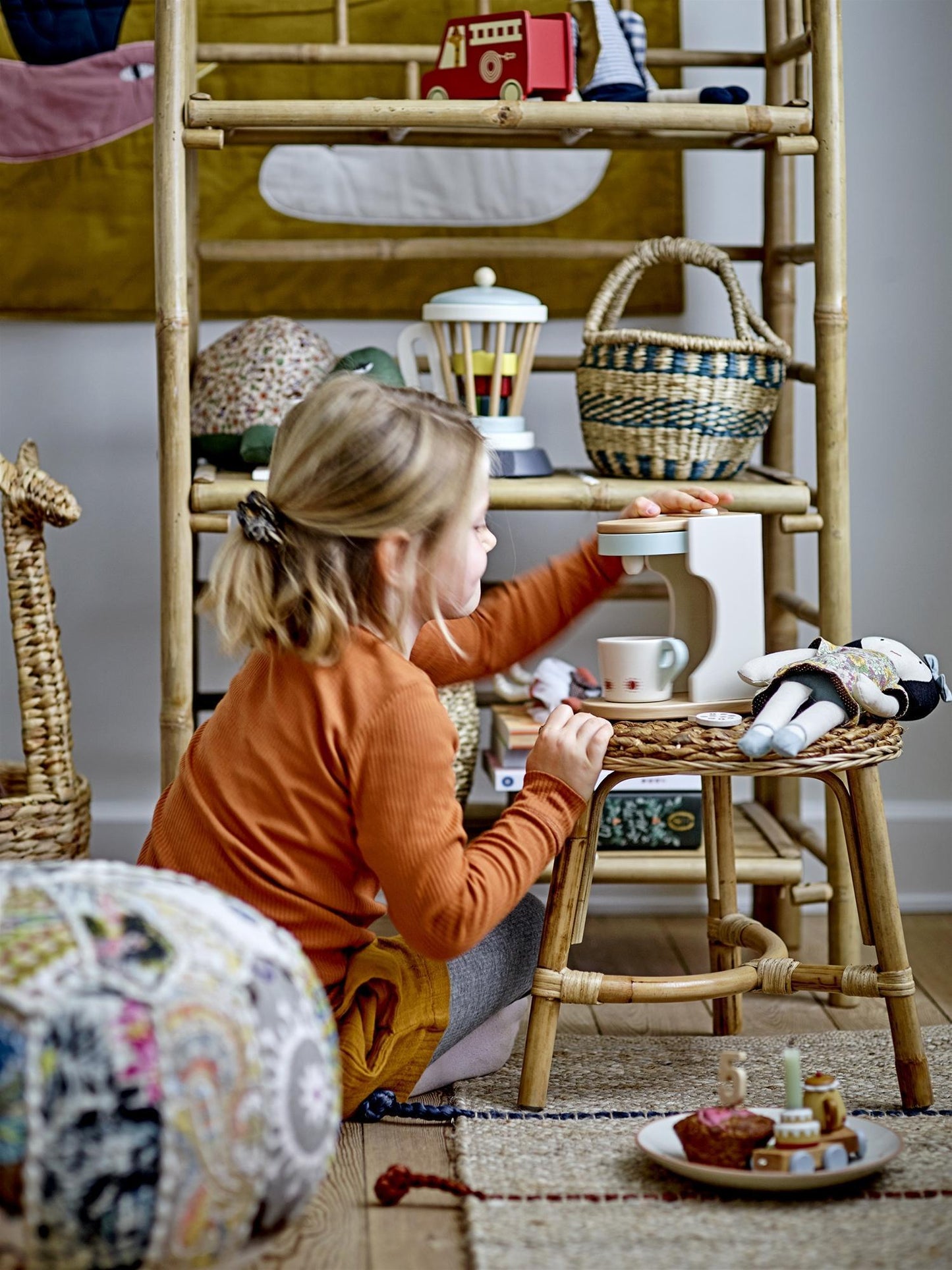 Tabouret en rotin Hubert - Nature