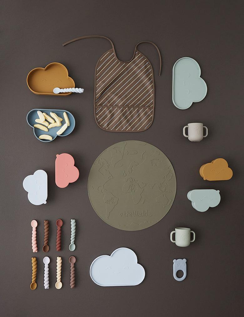 Assiette et bol nuage Chloé tourmaline/pale mint - OYOY