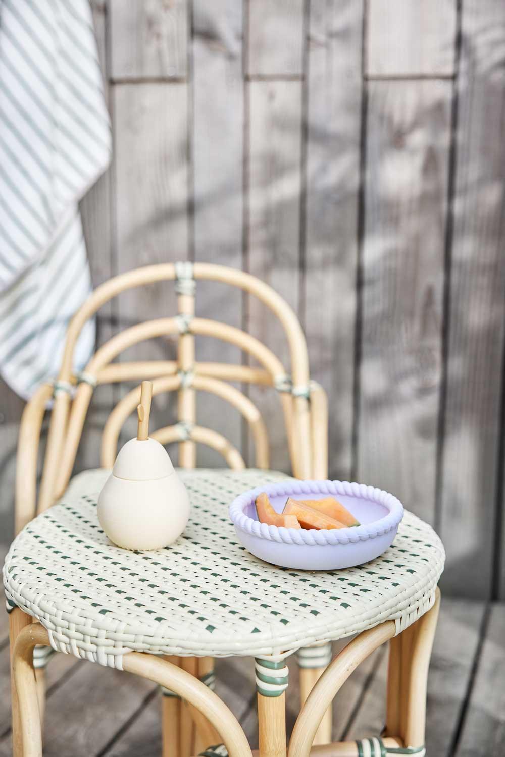 Assiette et bol en silicone light rubber/lavender - OYOY