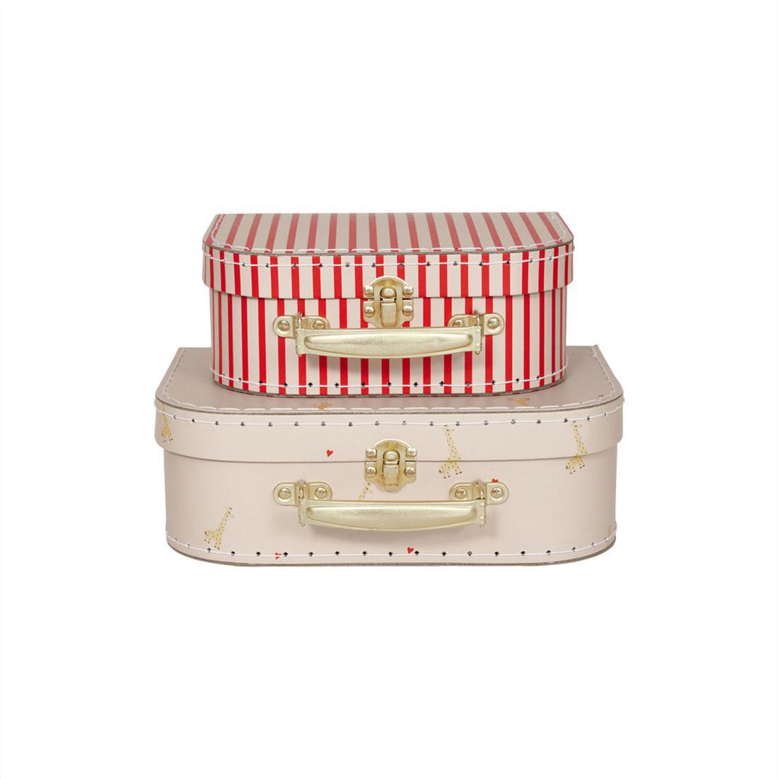 Mini-valises set de 2 Giraffe & stripe yellow - OYOY