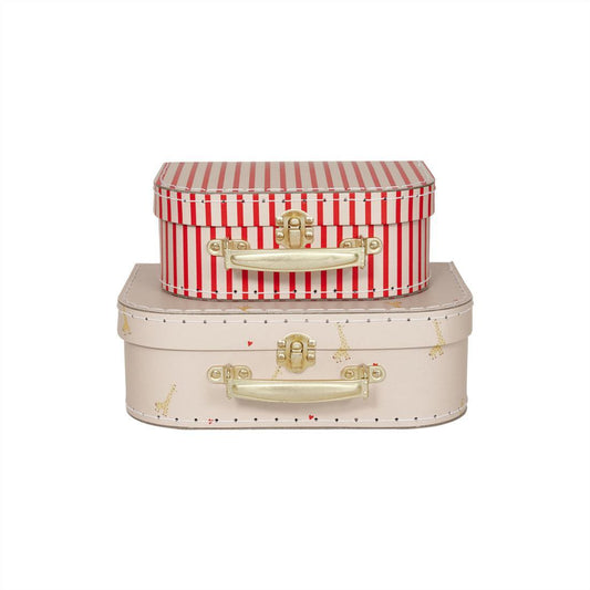 Mini-valises set de 2 Giraffe & stripe yellow - OYOY