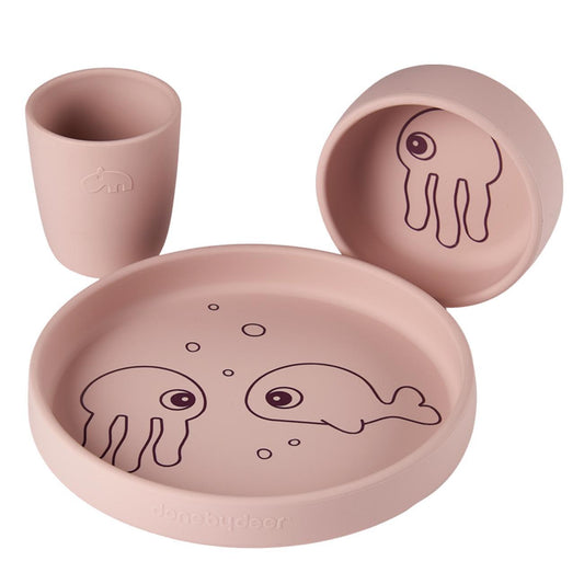 Set repas silicone Dear Friends Sea friends powder - Done by Deer