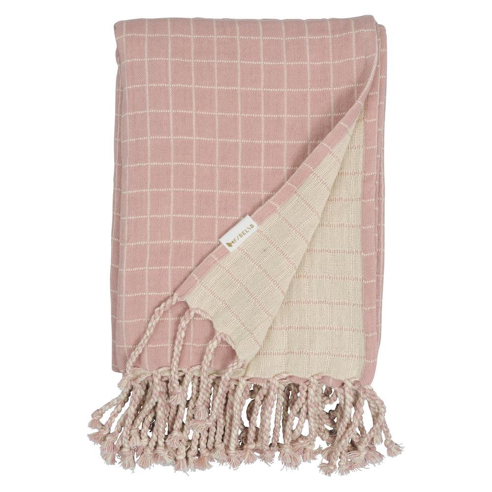 Couverture bébé - Grid old rose