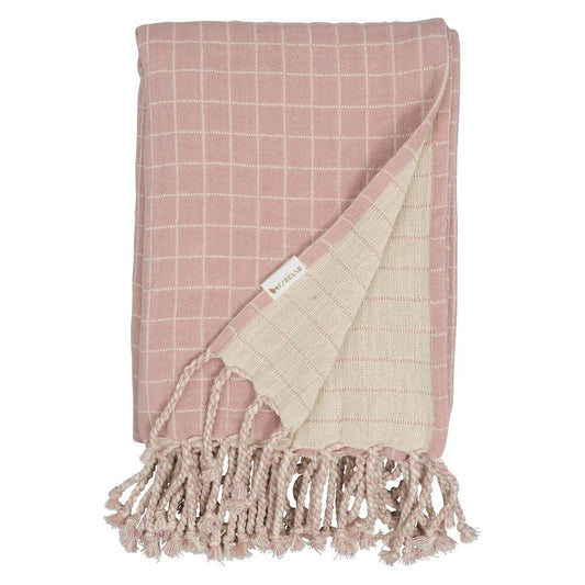 Couverture bébé - Grid old rose