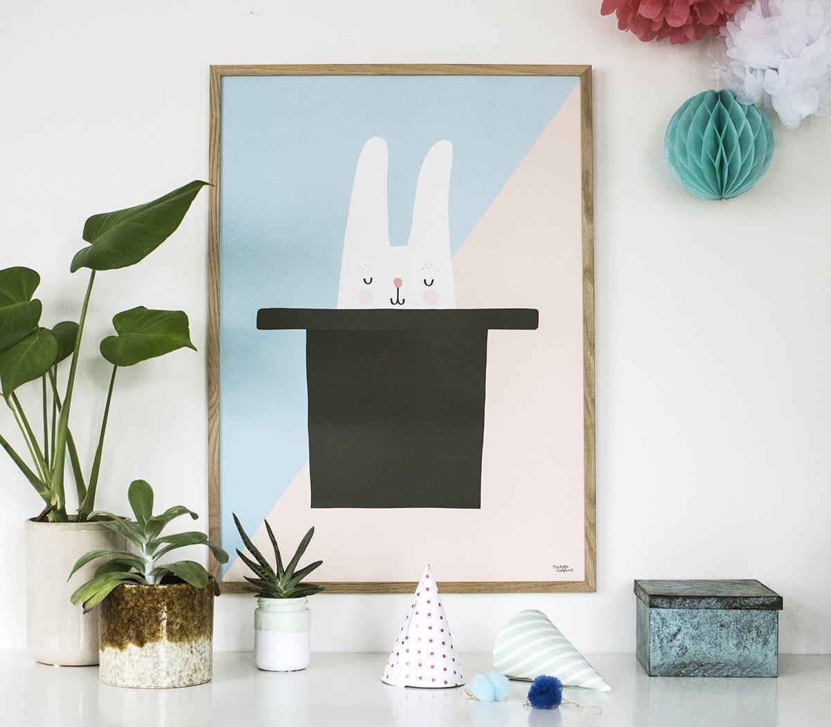 affiche 'Bunny hat trick' 30x40cm