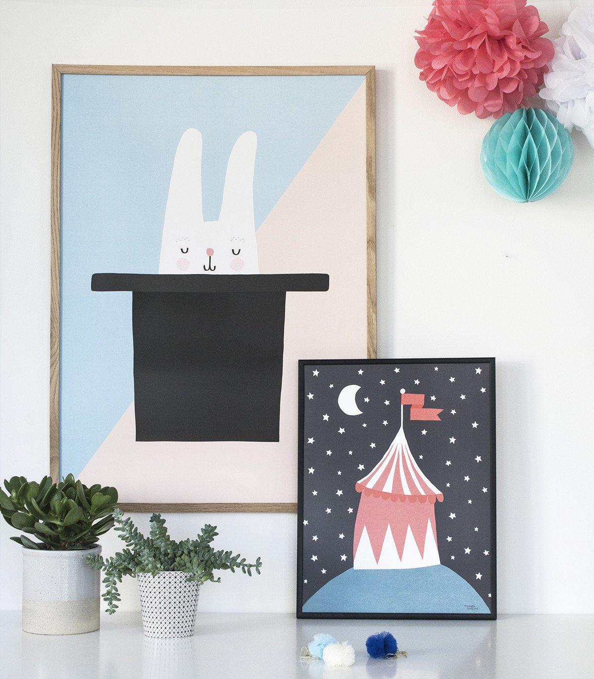 affiche 'Bunny hat trick' 30x40cm