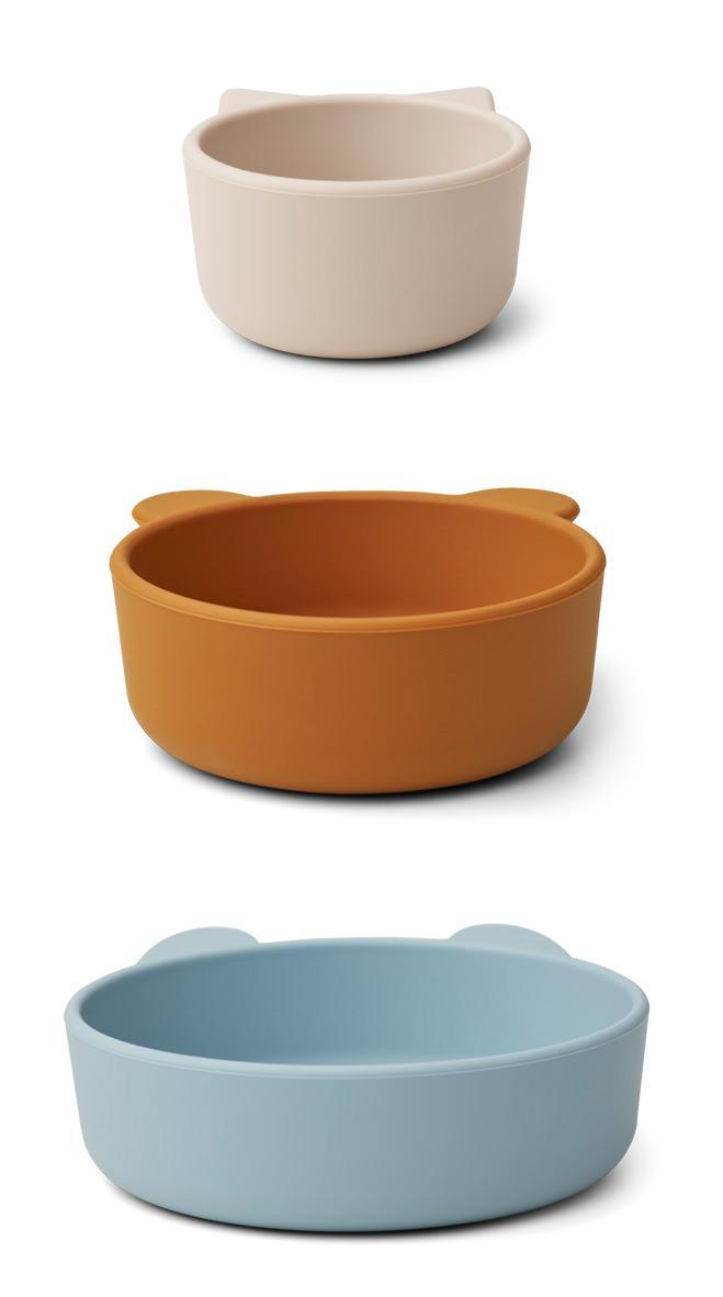 Liewood Silicone Bowls Iggy Dino Blue Multi Mix 4 Pieces