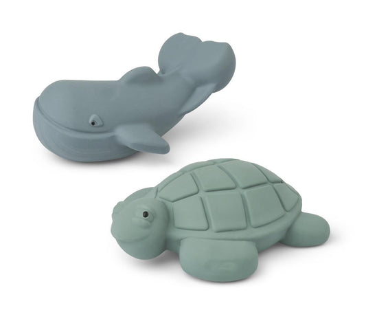 Liewood Ned Peppermint & Whale Blue Mix 2-Piece Bath Toys