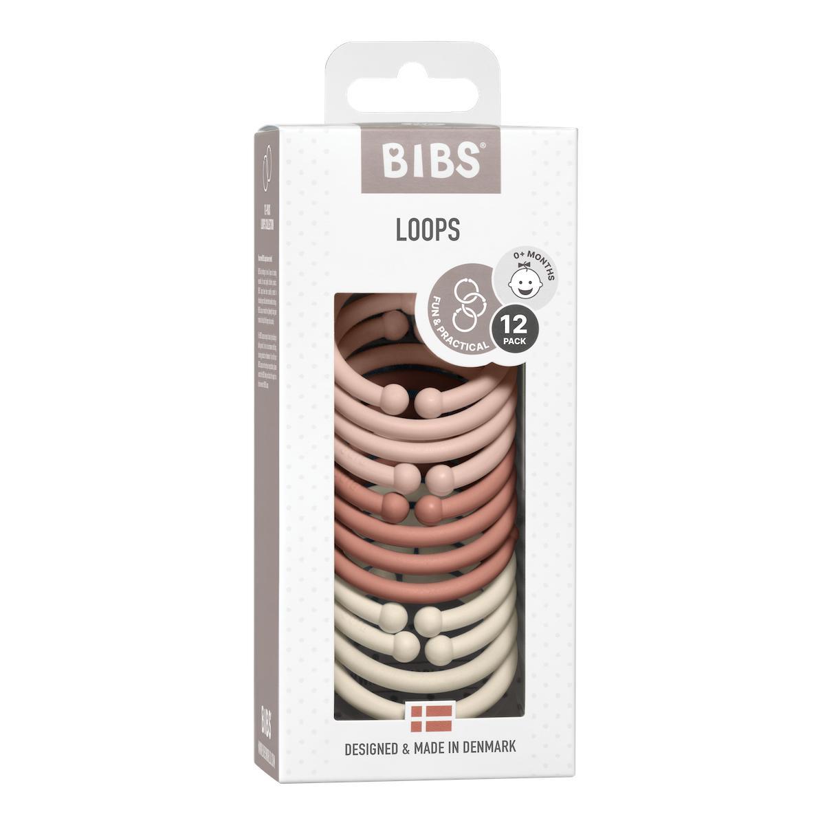 Set de 12 anneaux BIBS Loops - Blush, Terracotta et Ivoire