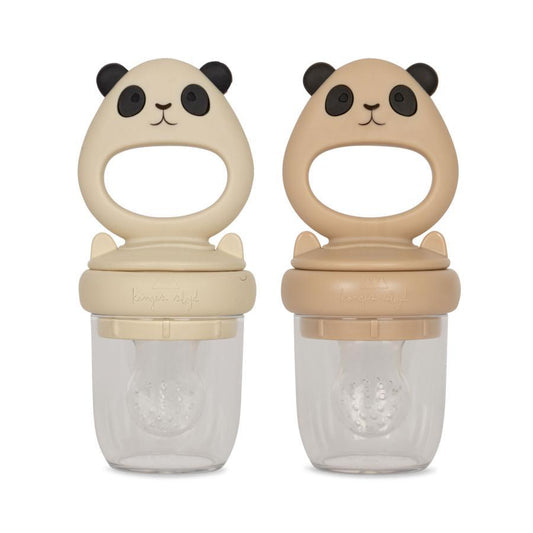 Lot de 2 grignoteuses en silicone Panda - Shell Mix - Konges Sløjd