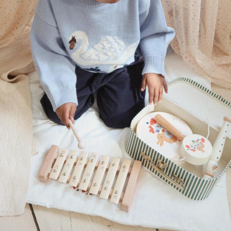 Xylophone à Musique En Bois Lemon And Cherry Fsc - Cherry - Konges Sløjd