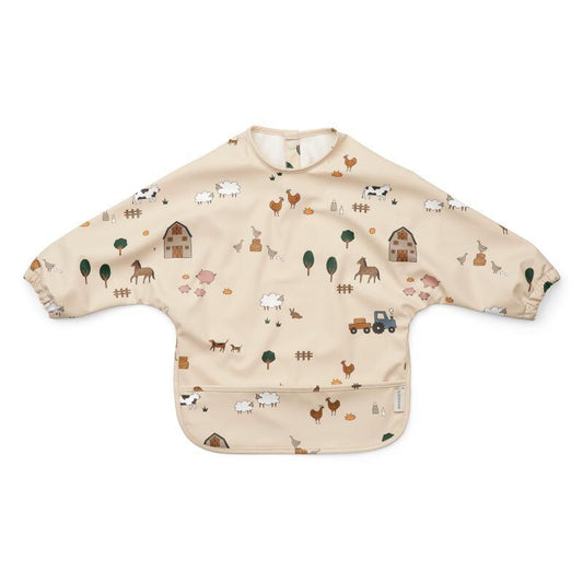 Long-Sleeved Waterproof Bib Merle Farm/Sandy - Liewood