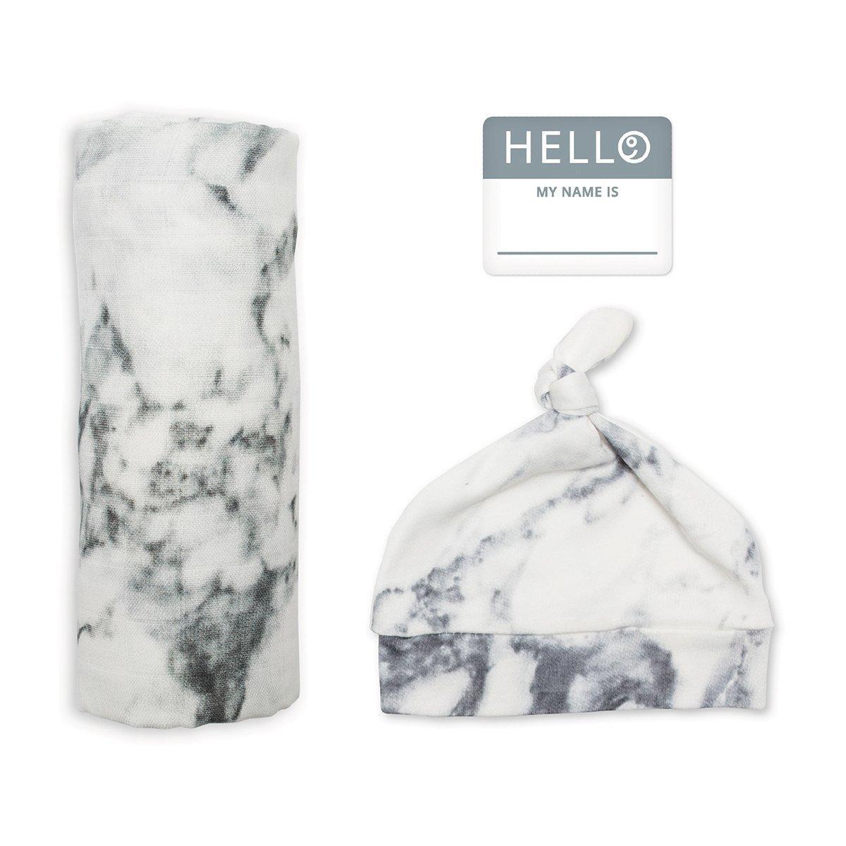 Set langeet bonnet Hello World - Marble