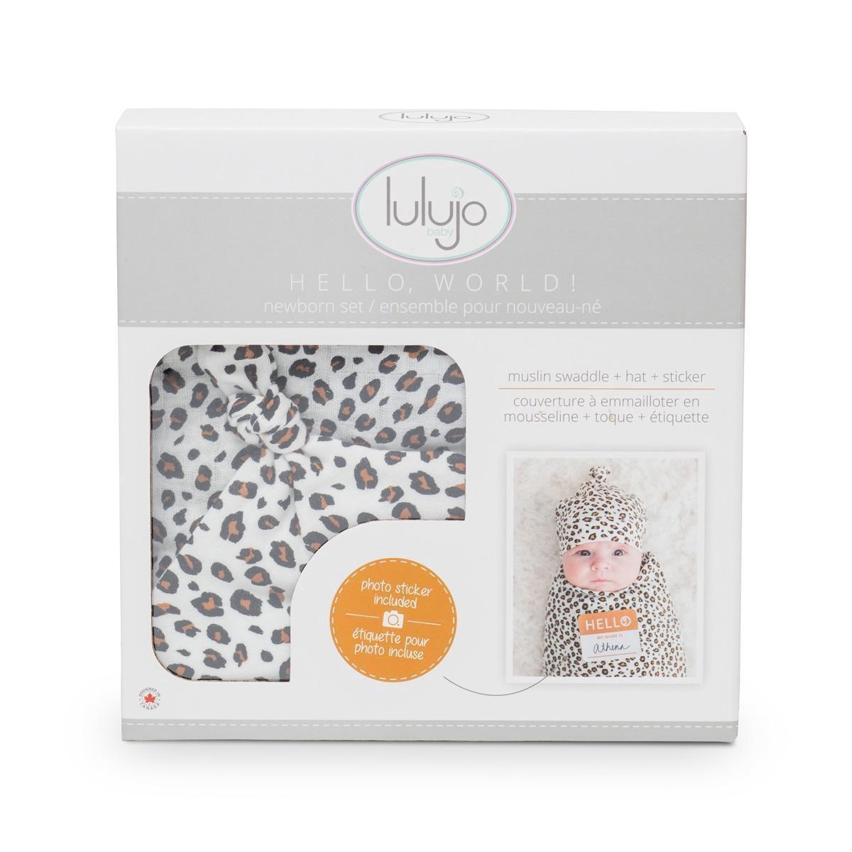 Set lange et bonnet Hello World - Leopard