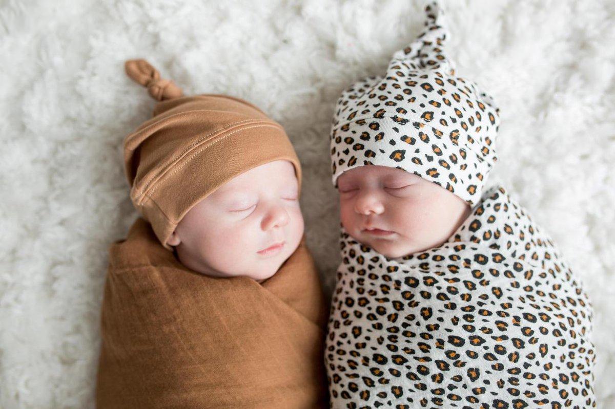 Set lange et bonnet Hello World - Leopard