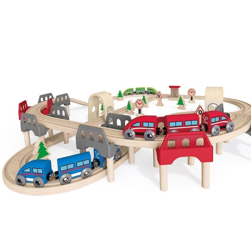 Hape - High & Low Railway Set - Train en bois