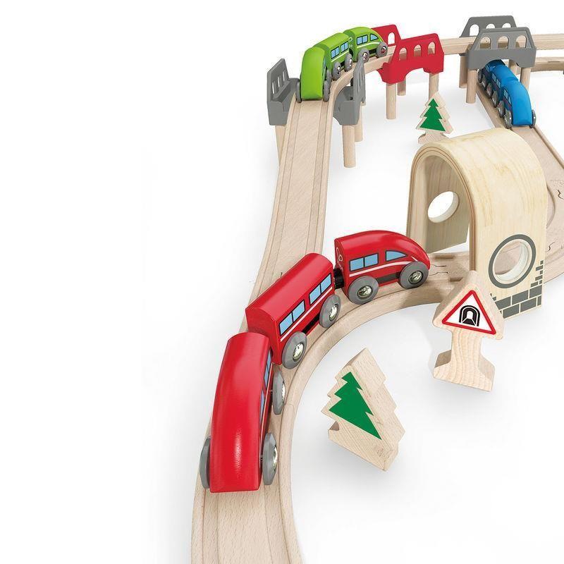 Hape - High & Low Railway Set - Train en bois