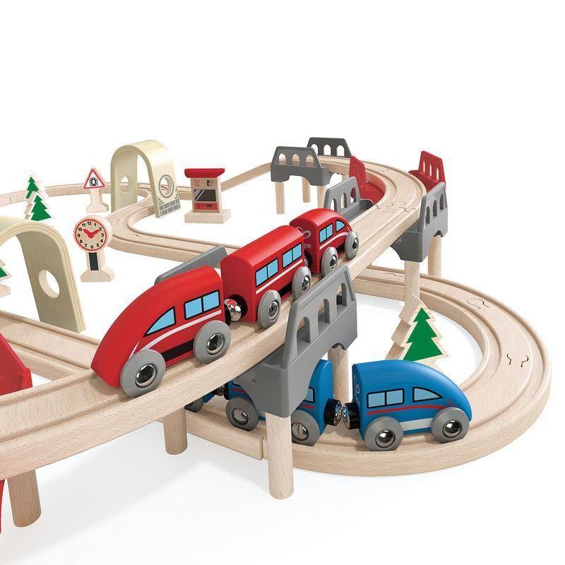 Hape - High & Low Railway Set - Train en bois