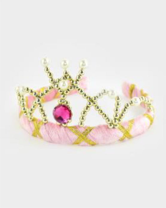 Couronne en velours Rose - 14 cm