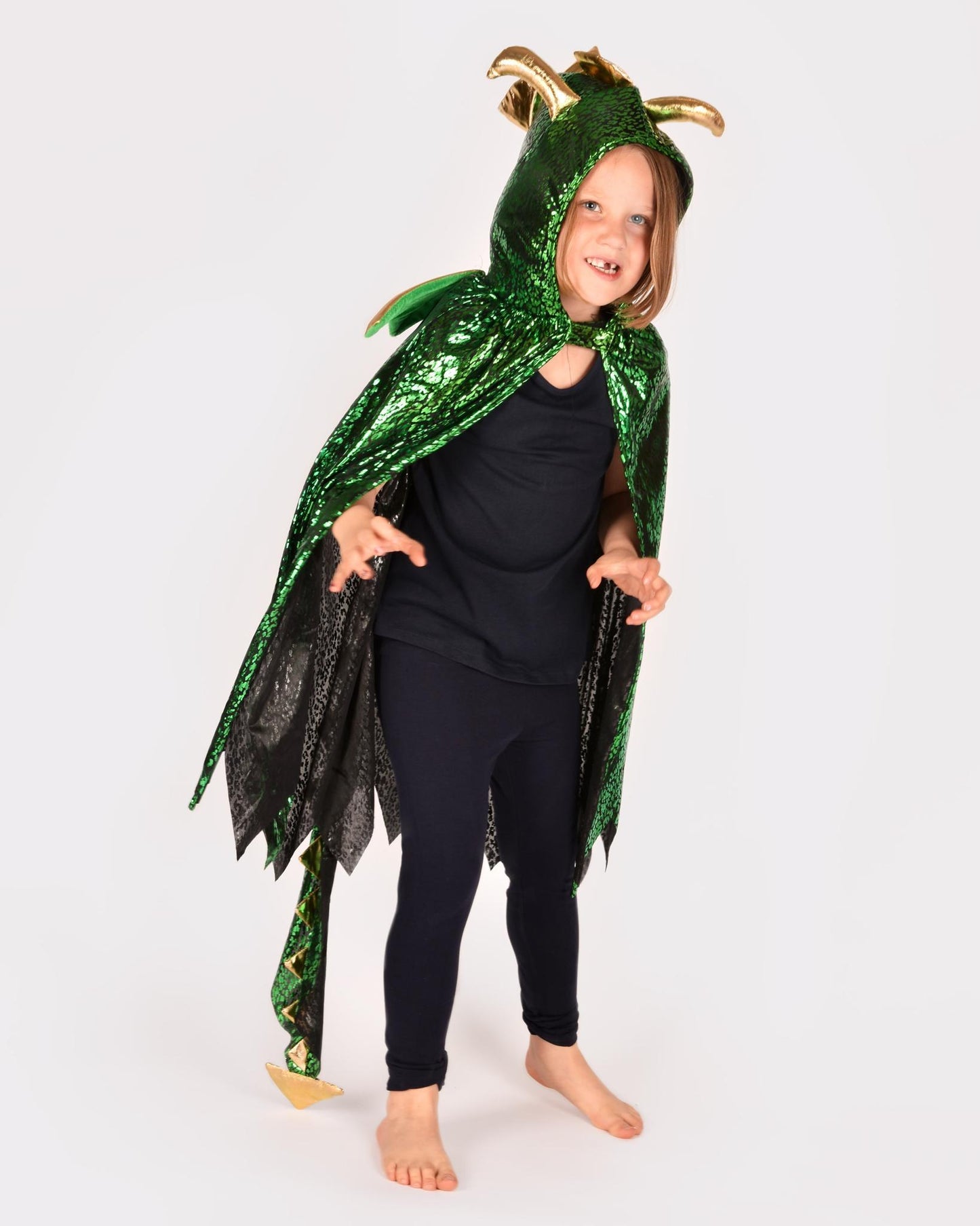 Den Goda Fen - Costume De Dragon Avec Ailes 104-128 3-8 Ans