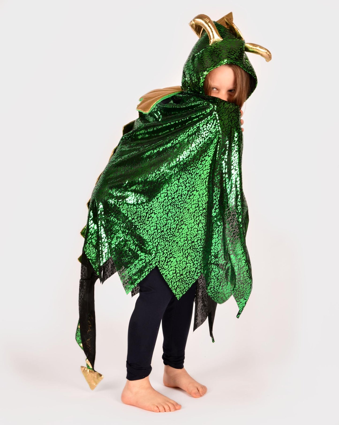 Den Goda Fen - Costume De Dragon Avec Ailes 104-128 3-8 Ans