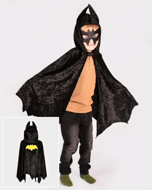 Bat Cape en velours Noir - 3 à 8 ans