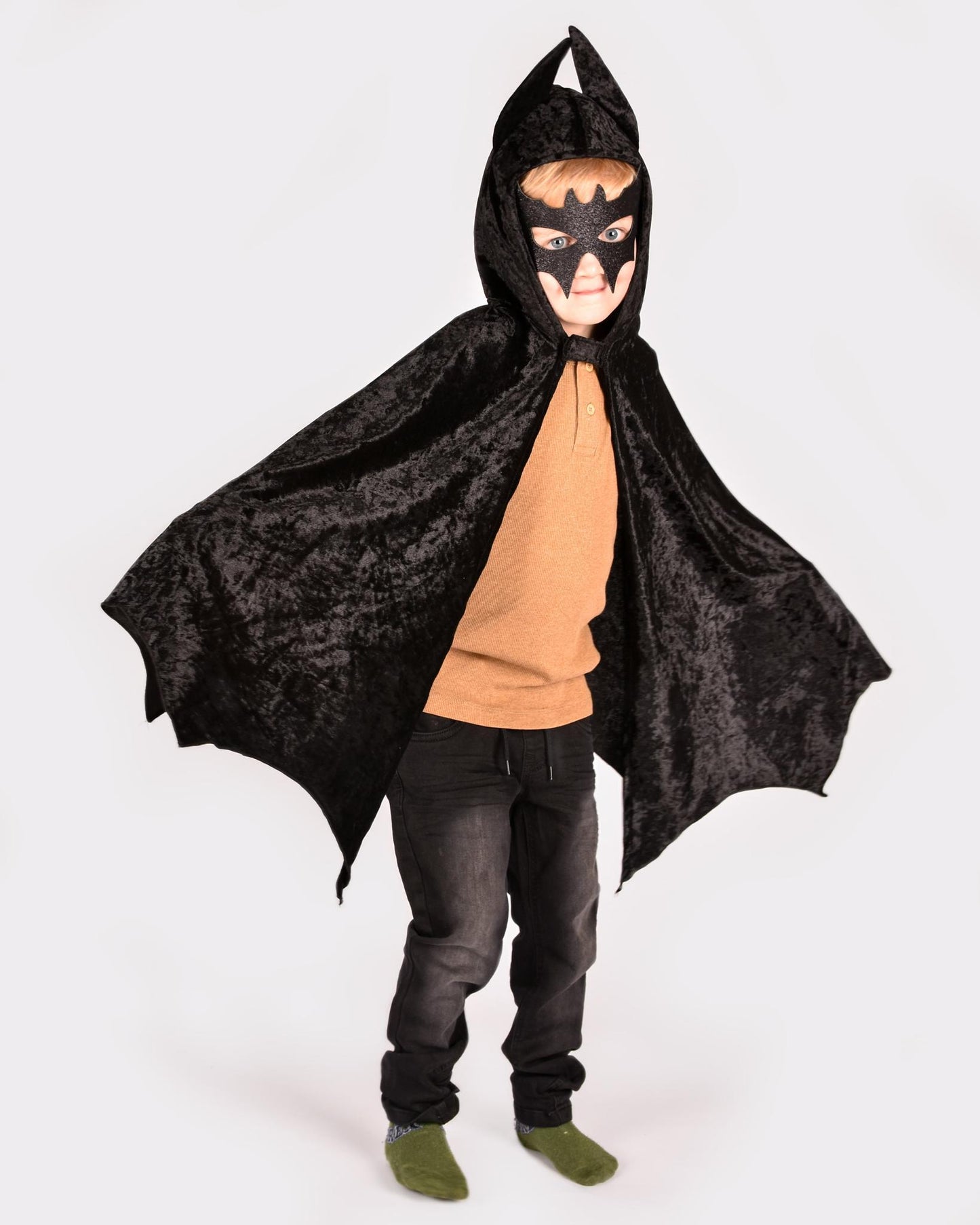 Bat Cape en velours Noir - 3 à 8 ans