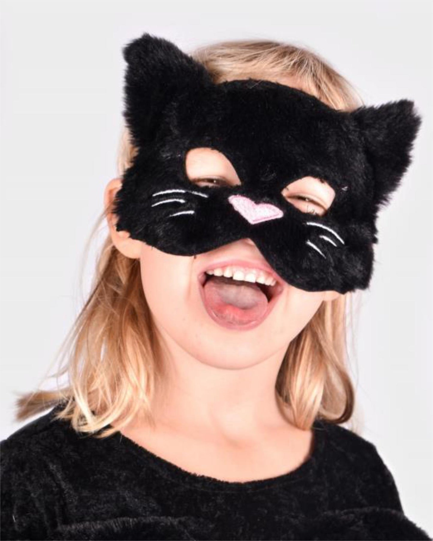 Masque Chat Noir Fluffy - Taille unique