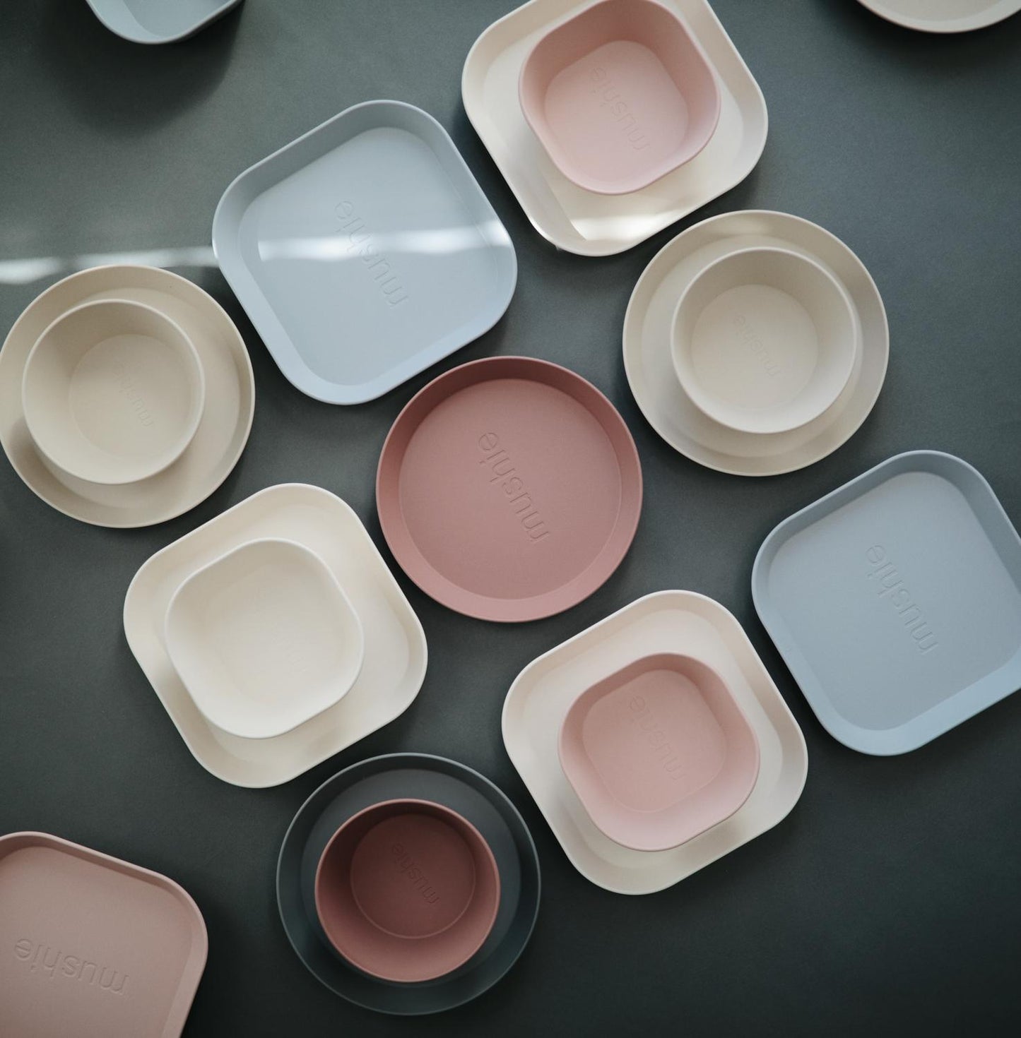 Set de 2 assiettes carrées - Blush