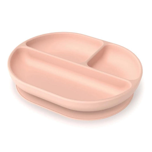 Assiette en silicone à ventouse et compartiments - Blush