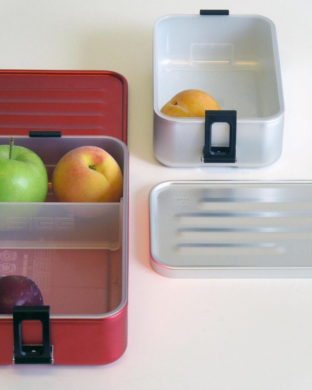 Boîte à repas en alu rouge avec insert